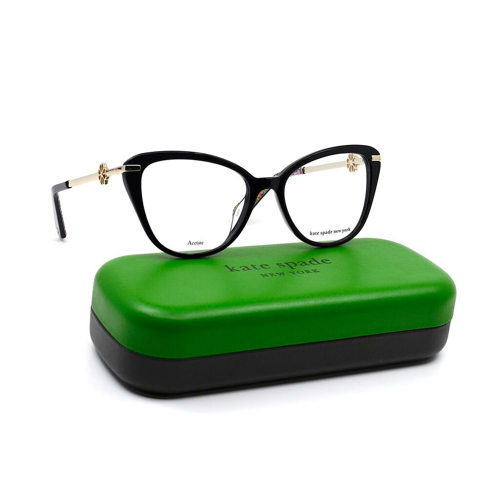 NEW KATE SPADE FLAVIA 807 BLACK GOLD AUTHENTIC EYEGLASSES FRAME - Picture 5 of 12